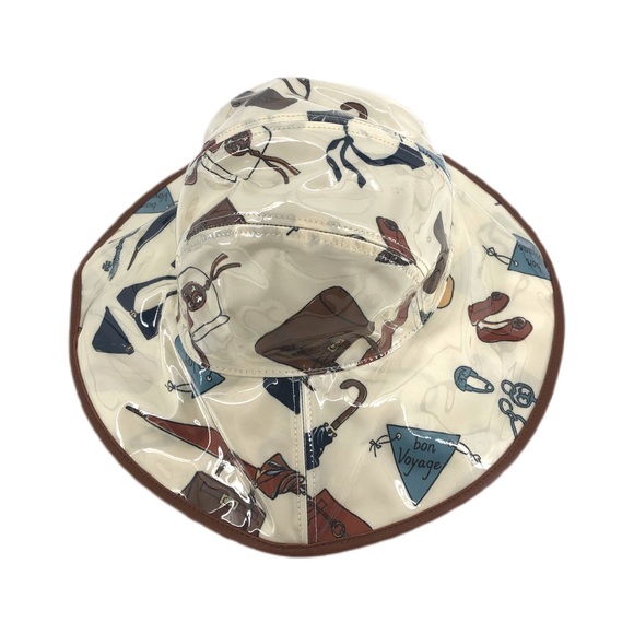 Tory Burch Ivory Printed PVC Bucket Hat Bon Voyage - Picture 2 of 7